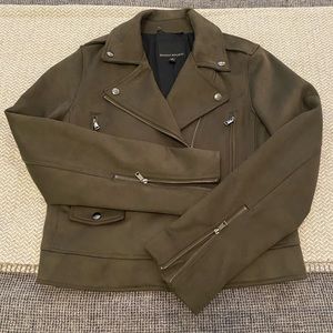 Banana Republic | Olive Green Faux Suede | Moto Jacket | Size: M